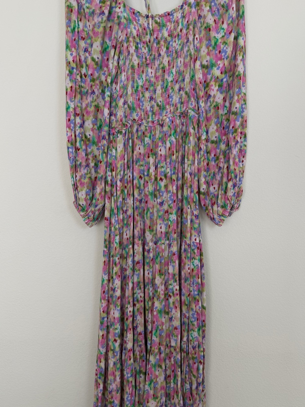 Topshop 100 % viscous Pink Multi Floral Pleated Maxi Dress